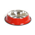 Stainless steel pet bowl with colourful melamine base in six colour options