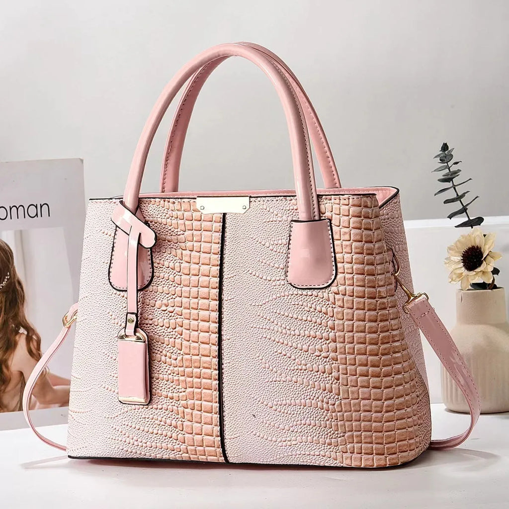 Women's large-capacity soft PU leather handbag, lightweight 540g, horizontal square tote, six colours