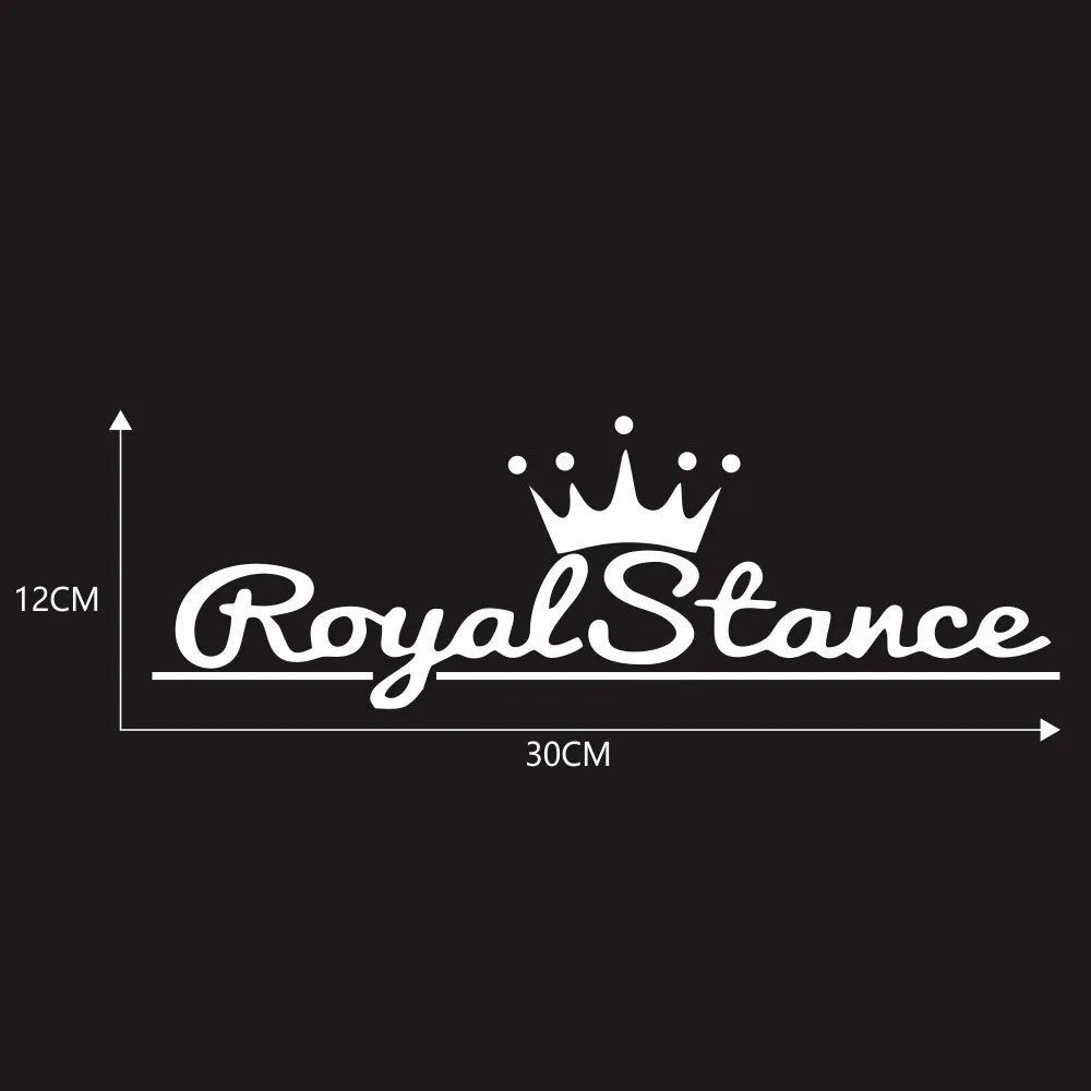 Reflective colourful crown car sticker decal made from black, white, or multicolour PET vinyl, measuring 30cm by 12cm.