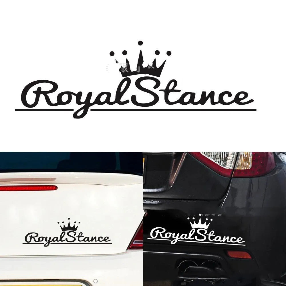 Reflective colourful crown car sticker decal made from black, white, or multicolour PET vinyl, measuring 30cm by 12cm.