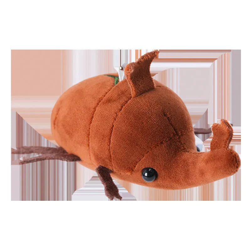 Japanese rhinoceros beetle plush doll pendant in six colour variations showing 10cm height