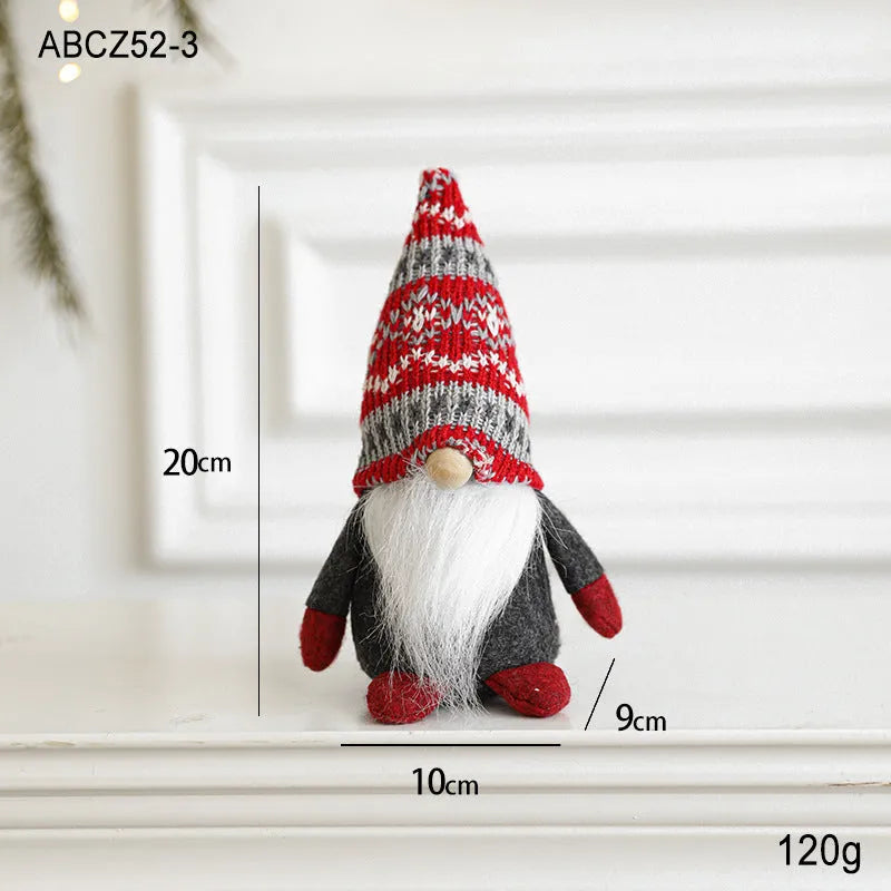 Cloth faceless Christmas Rudolf doll in red colour, standing decoration for holiday display