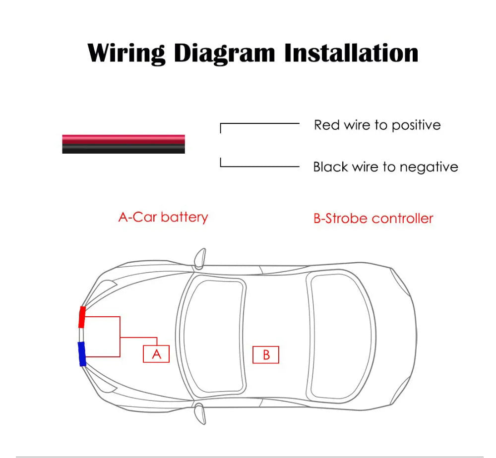 Black car mounted LED warning light with wireless remote control unit