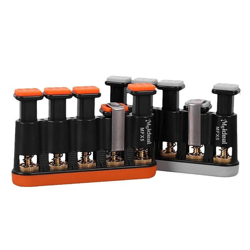 Grey and orange silicone finger trainer with climbing fingerboard design for hand muscle development