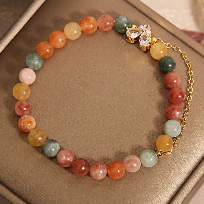 Fu Lu Shou crystal bracelet for women with V-shaped zircon detail in Ins light luxury minority style