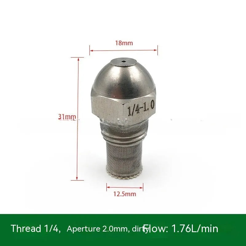 304 stainless steel fine atomization nozzle with external thread connection and multiple aperture size options