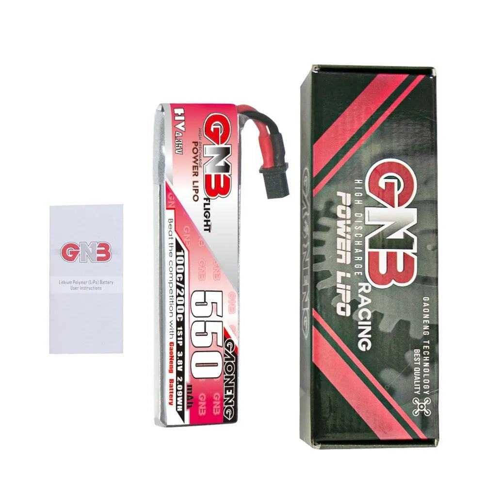 GNB High Energy 550mAh 1S 3.8V lithium battery with A30 plug for RC models