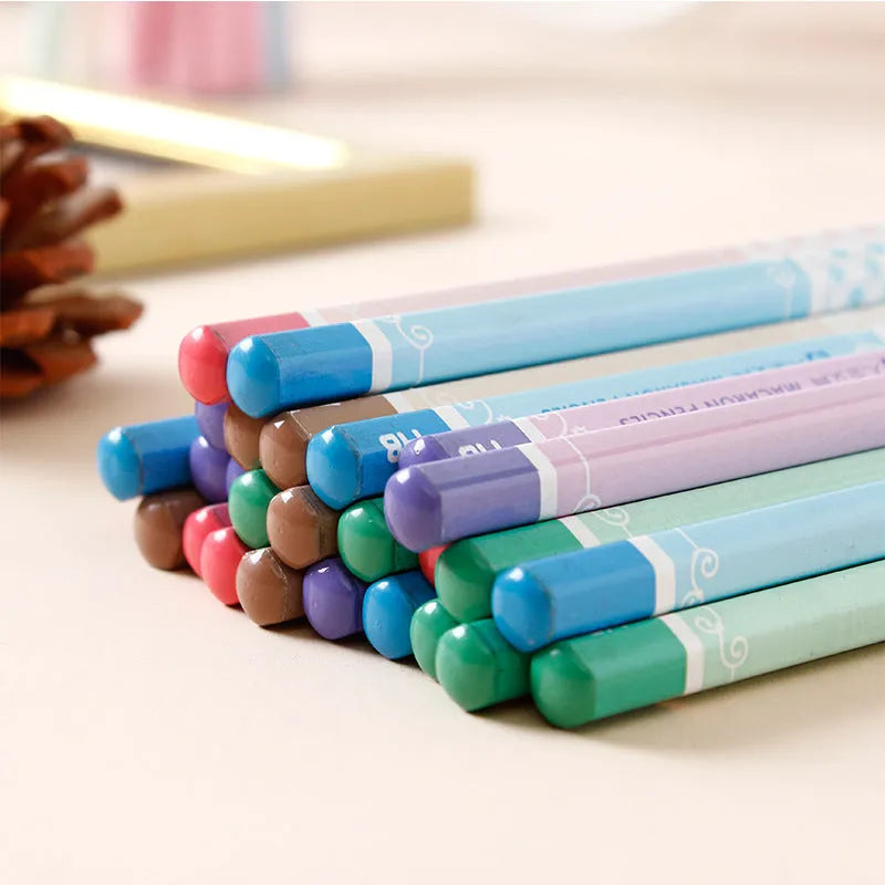 50 wooden mechanical pencils with hexagonal basswood barrels and HB refills