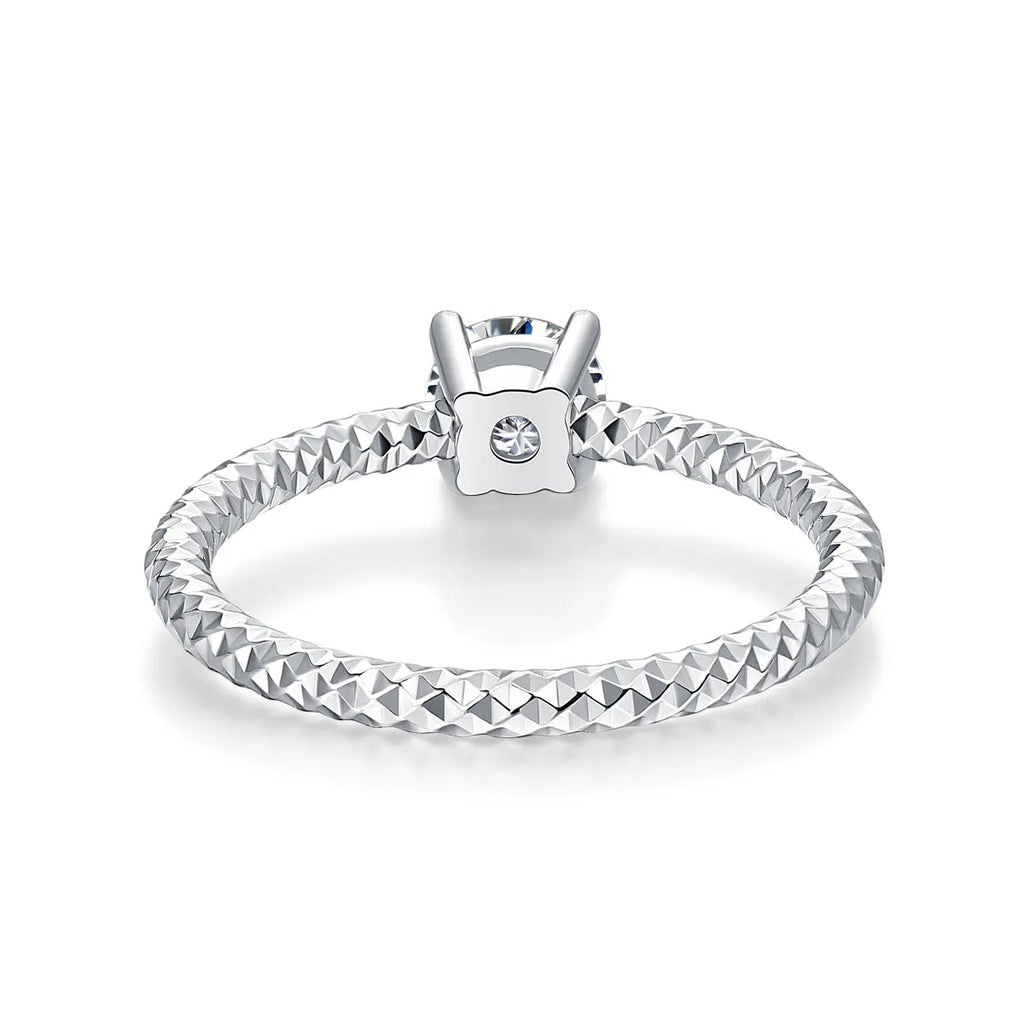 Wedding ring set with top-quality moissanite, S925 silver, platinum plated, 0.5 carat, gift box