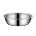 Stainless steel pet bowl with non-slip base, shown in one of five available sizes for dogs and cats.