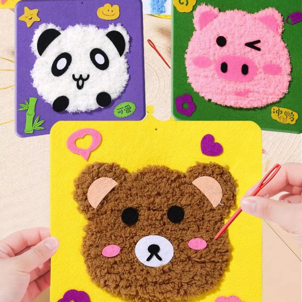 Children's Handmade Embroidery Painting DIY Material Package with embroidery enlightenment stamp and poke gift box options for elderly users