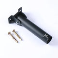 Wall-mounted steel pipe rack holding 25 barbell rods or cannon stand tubes