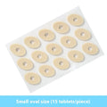 Four shapes of women's lightweight PU heel corns protective toe pads: large oval, small oval, U-shaped, and circular section.