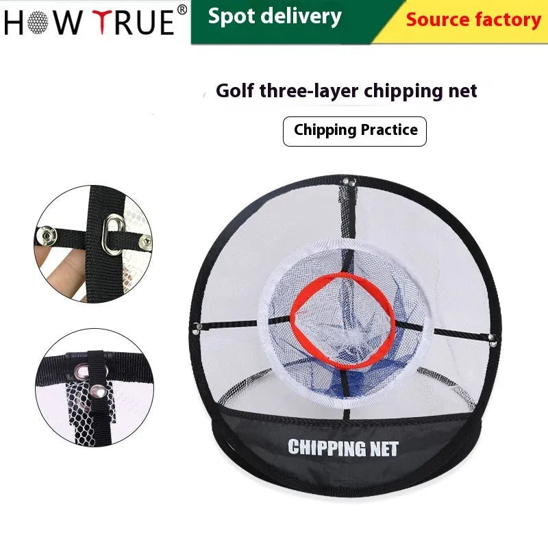 Home Minimalist Foldable Golf Target Net in metal snap button colour, nylon construction for outdoor practice