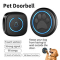 Wireless waterproof pet training doorbell in black or white with multiple plug options