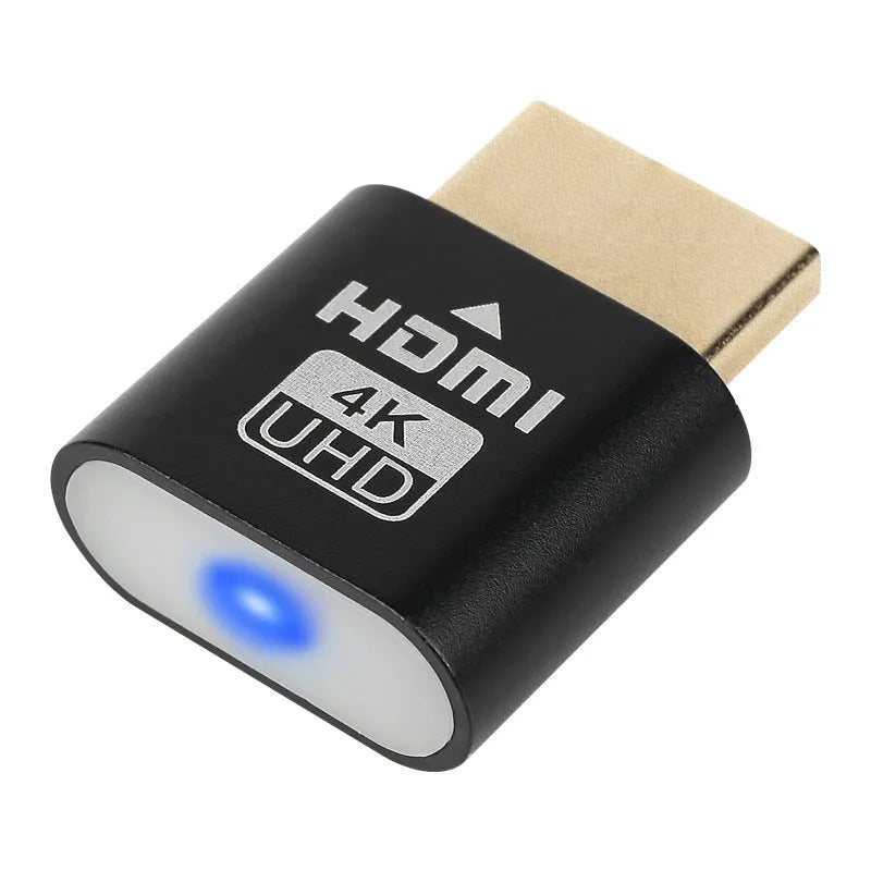 HDMI graphics card virtual display dummy plug adaptor with 26.5mm length in metallic finish