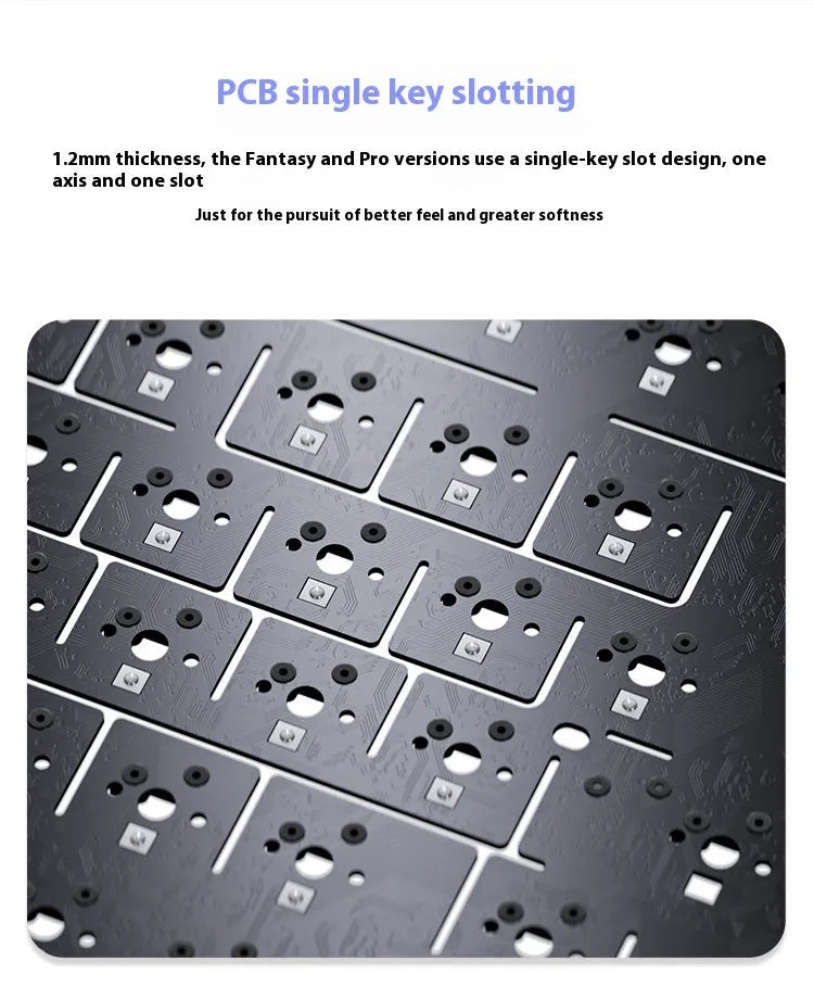 Wireless Bluetooth three-mode mechanical keyboard with hot swap side engraving, black PBT keycaps on desk