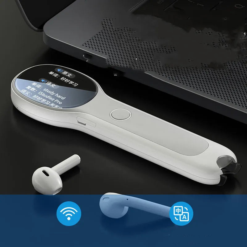 White universal reading pen translation device with USB charging cable