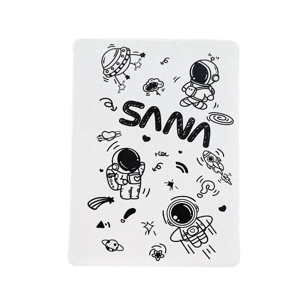 Flat transparent frosted TPU iPad case with pen slot, compatible with multiple iPad models, in White