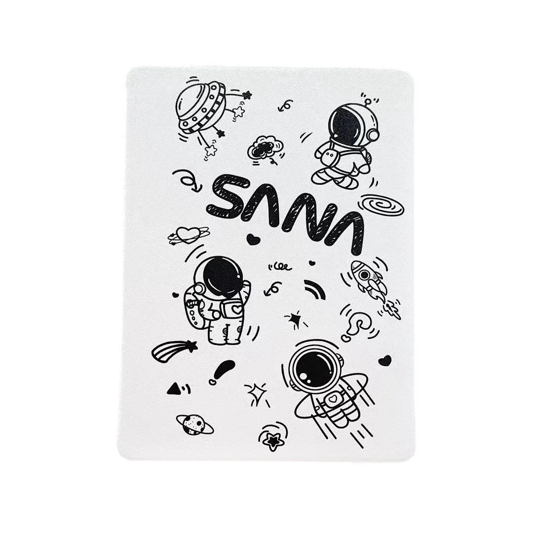Flat transparent frosted TPU iPad case with pen slot, compatible with multiple iPad models, in White