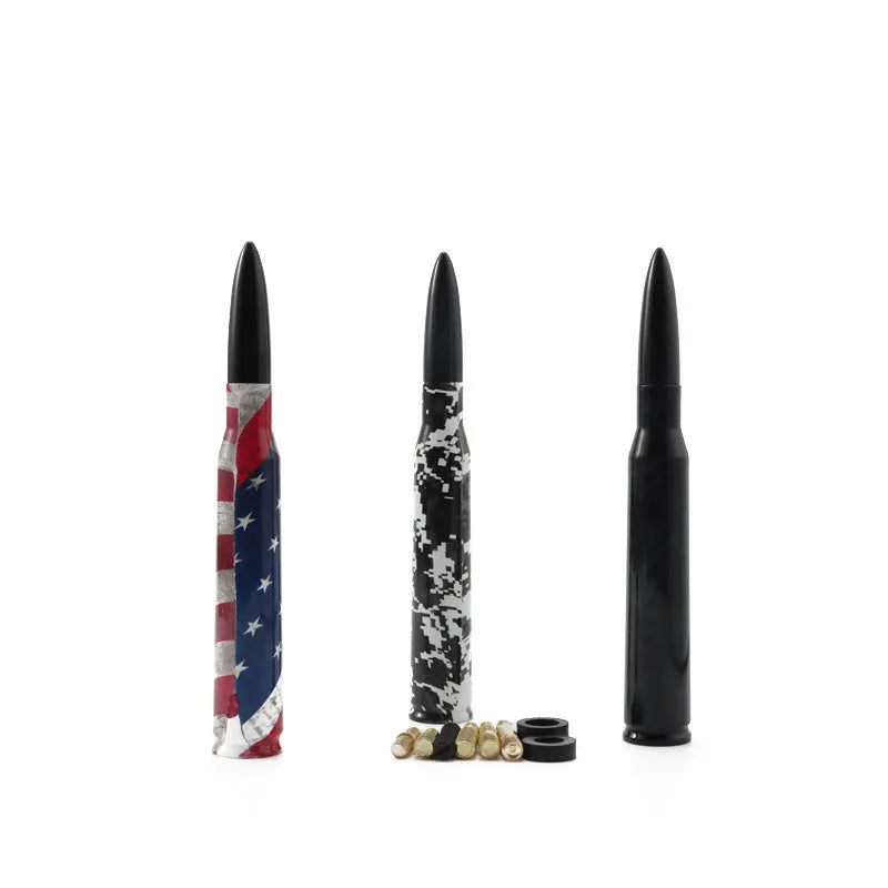 14cm camouflage flag vehicle antenna for bullet car modification in black, green, or American flag colours