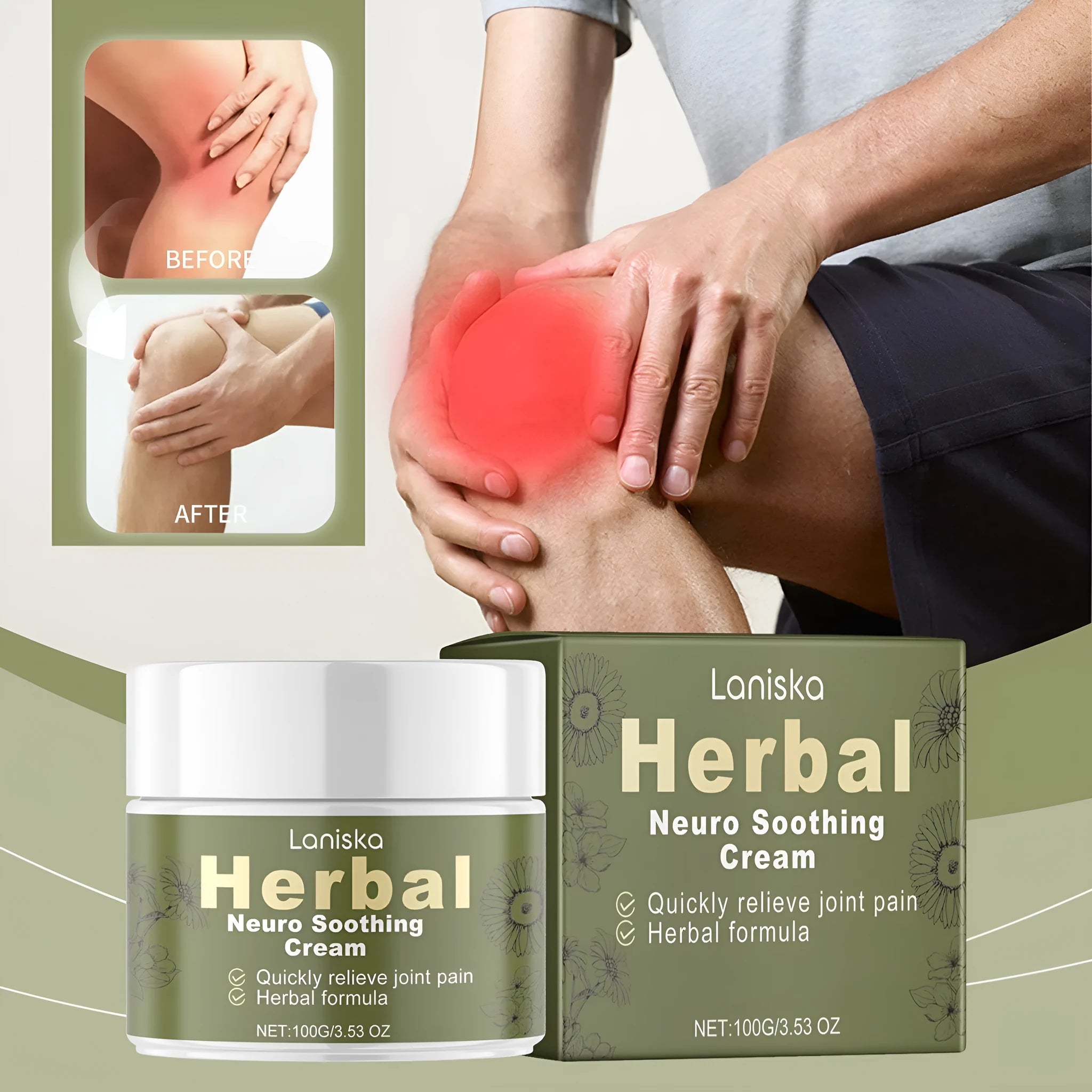 100g jar of body care cream with arnica, pepper and mugwort for external use