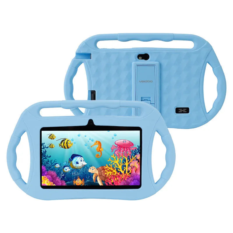 7 inch children's tablet PC in red or blue with single or three handle, Android 10, 16GB, WiFi, Bluetooth, dual camera