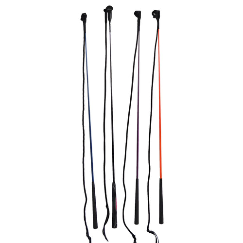 Advanced training whip made from nylon and fibreglass for horse training in dressage jumping and lunging