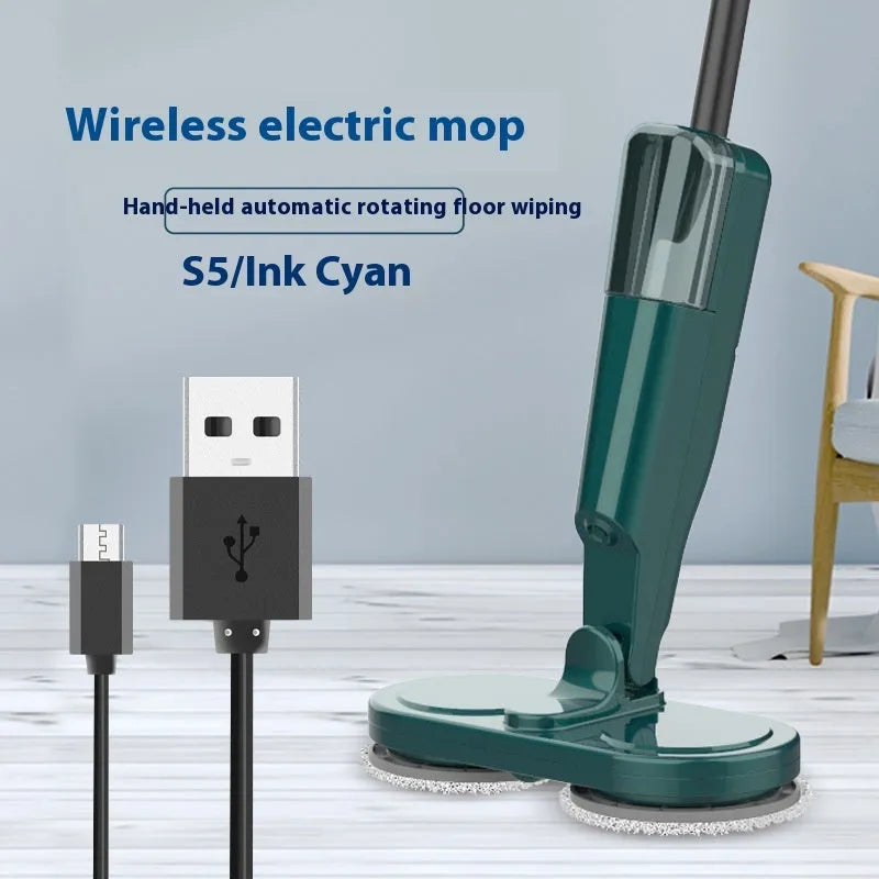 Lazy wireless all-in-one floor cleaning machine for sweeping and mopping in S5 Green colour