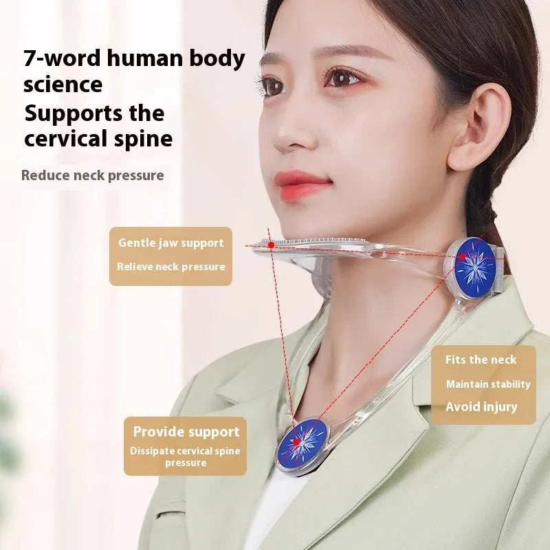 Adjustable cervical spine support brace in blue colour showing adult sizing