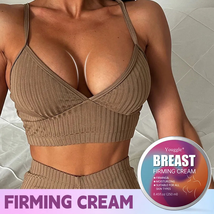 Natural organic ginseng breast enhancement cream in a 100g jar for skin firming and massage