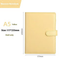 A5 PU leather loose-leaf binder notebook shell with zipper closure in a solid colour.