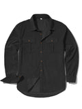 Men's casual corduroy shirt in Japanese retro style with long sleeves and loose fit