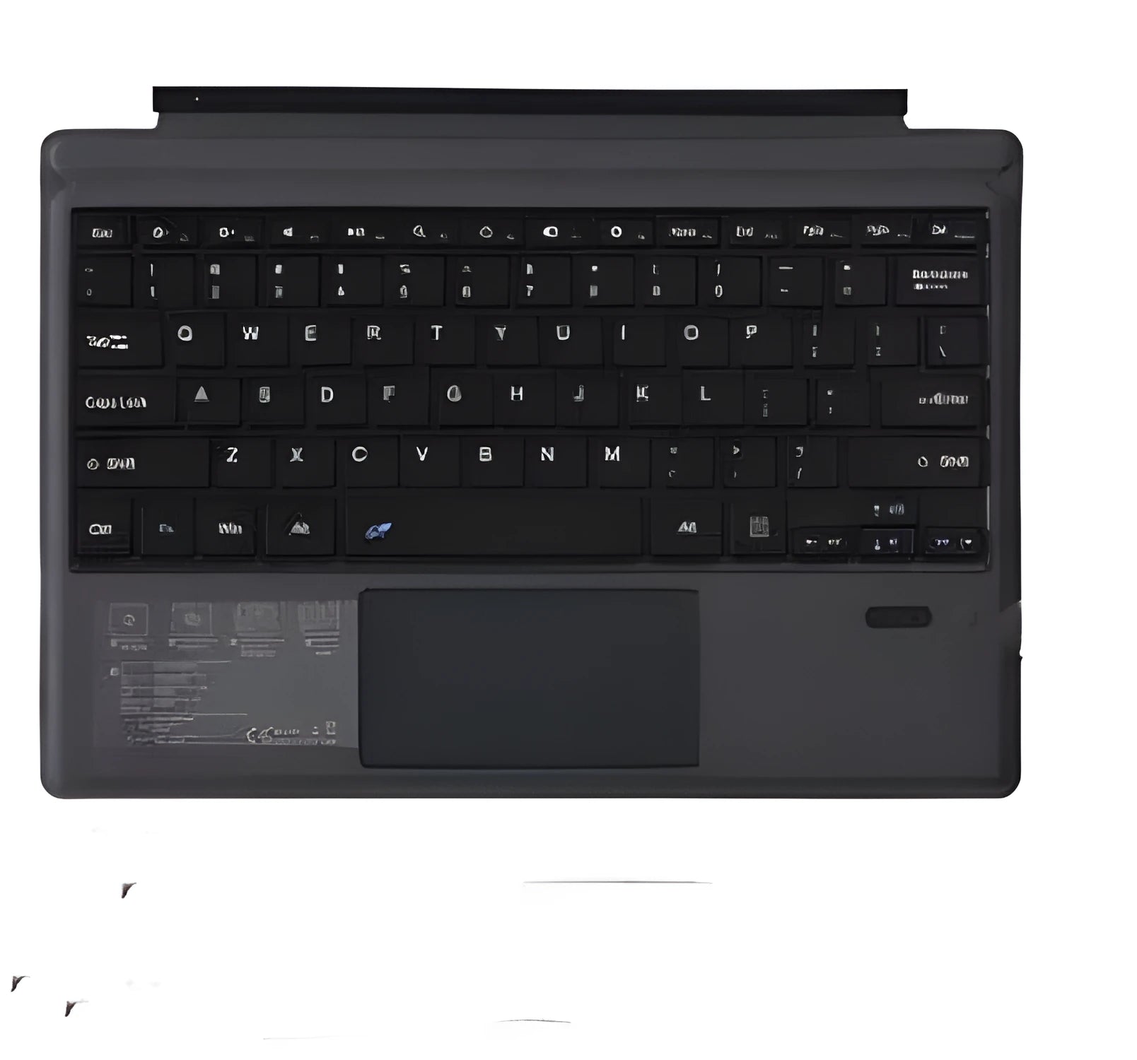 Black acrylic wireless Bluetooth keyboard for Microsoft Surface Pro 3-7 and Go2 models