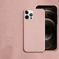 Genuine leather protective case for iPhone shown in beige colour.