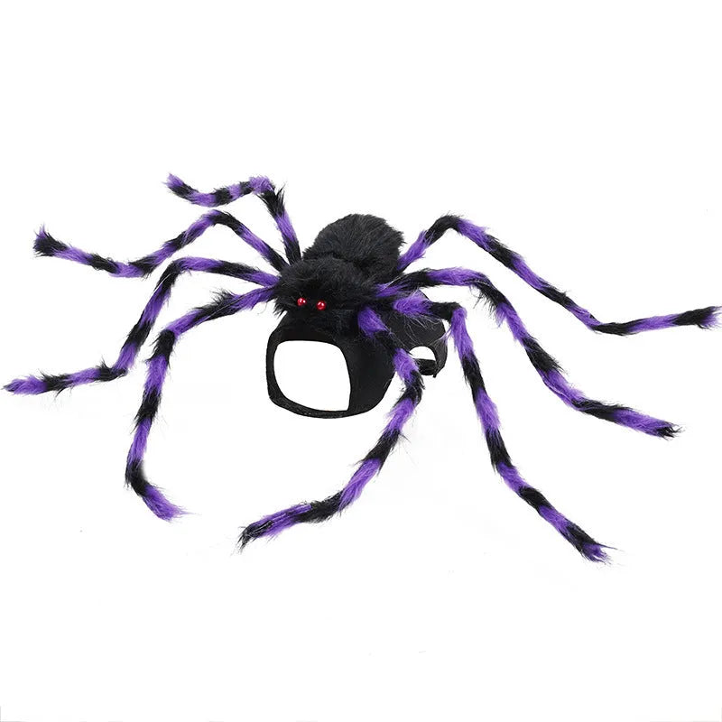 Halloween spider costume for pets in grey, brown, black or purple with S M L sizing