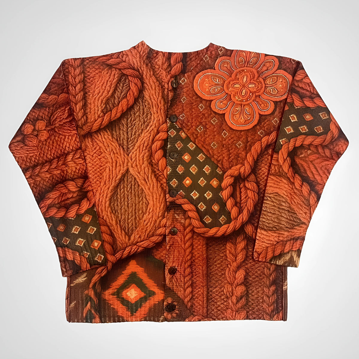 Custom digital printed polyester long-sleeve top with personal picture, sizes S to 5XL