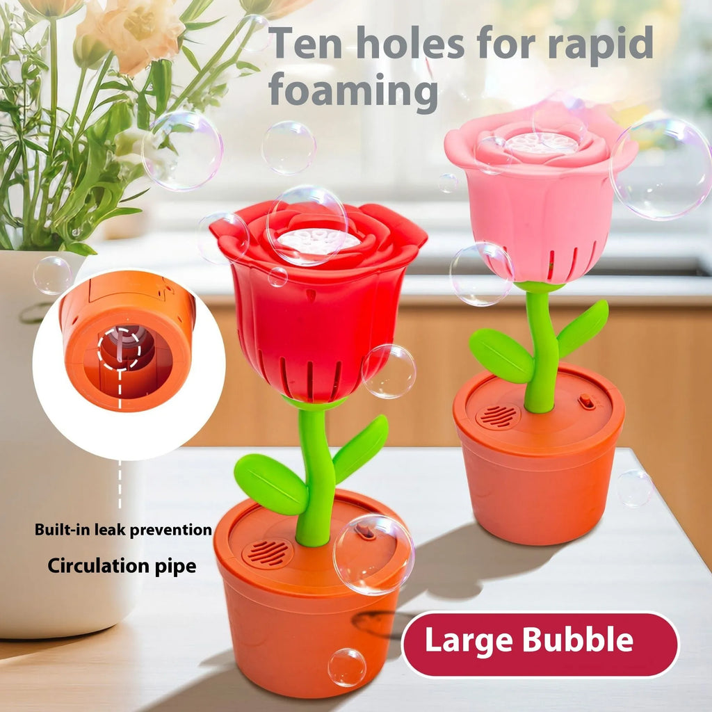 Rechargeable children's ABS bubble machine in red, blue, yellow, purple, or pink style for outdoor play