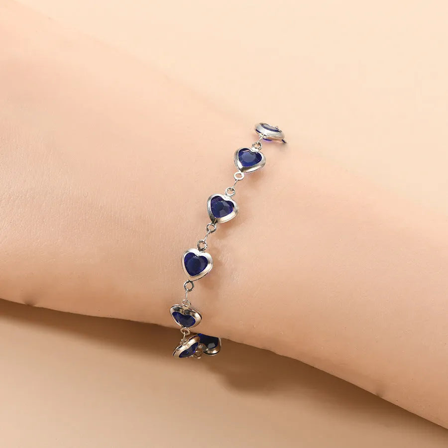 Devil's Eye geometric heart bracelet in stainless steel with electroplated colourful finish