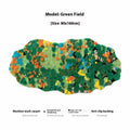 Polyester machine woven circle pattern floor mat in New Green Field colour, size 60x90CM