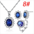 Sunflower jewelry set with copper necklace, ring, and stud earrings on display