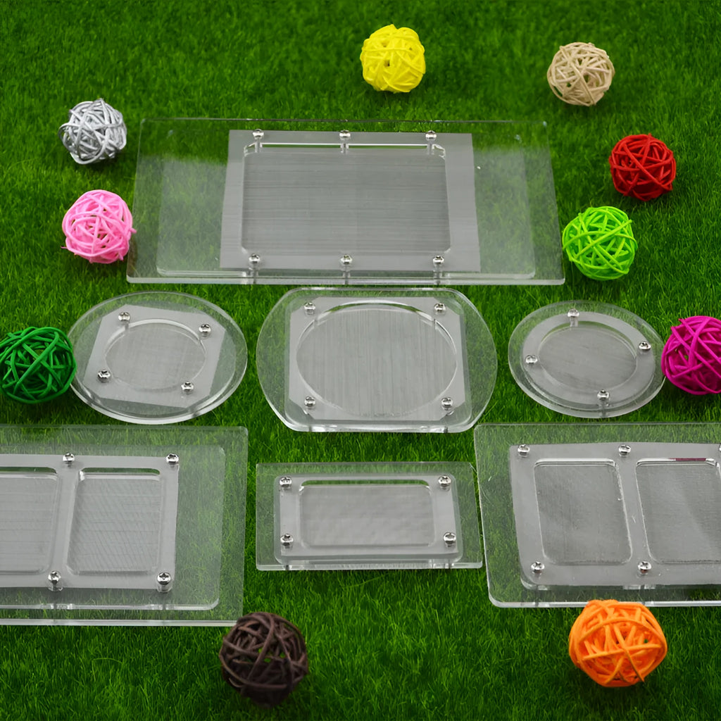 Stainless steel mesh acrylic ant escape cover with clear top and metal mesh