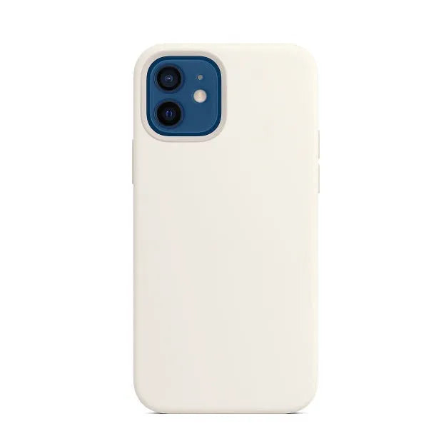 Magnetic silicone phone case for iPhone 12 and 13, pure colour back cover, available in eight colours.