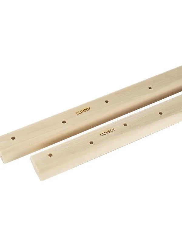 Set of three solid wooden fingerboards for grip strength training, showing different lengths and thickness profiles.