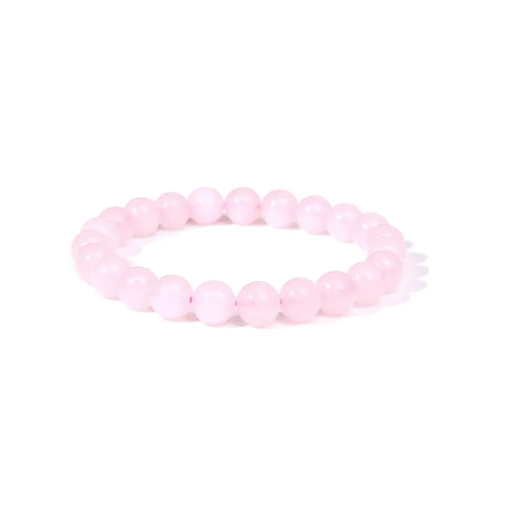 Handmade 8mm agate stone bead bracelet for women shown in one of fourteen available colours.