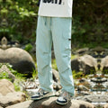 Rush men's summer quick-drying polyester cropped casual pants in khaki colour, front view