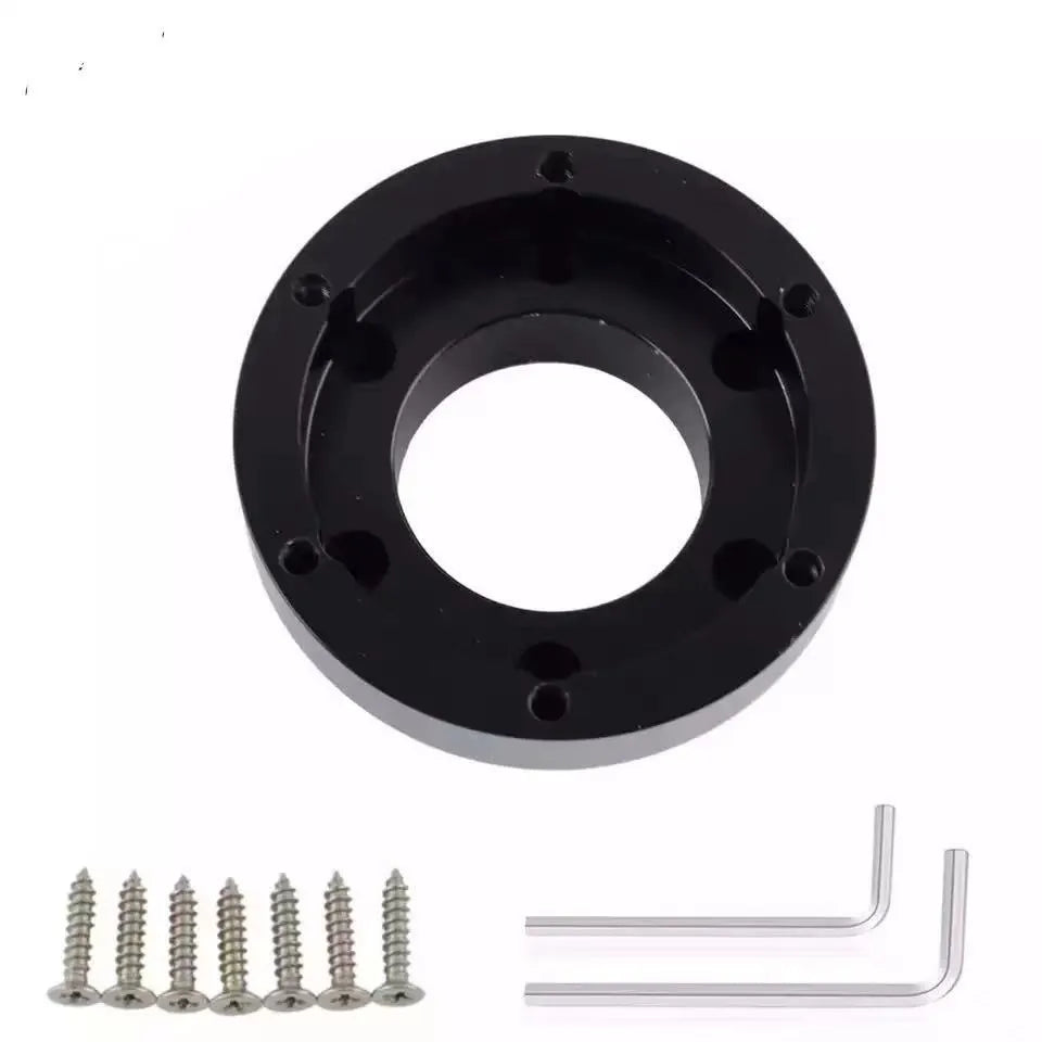 Modified racing game aiming wheel base adaptor cushion block in aluminium black and silver for AF2901 model