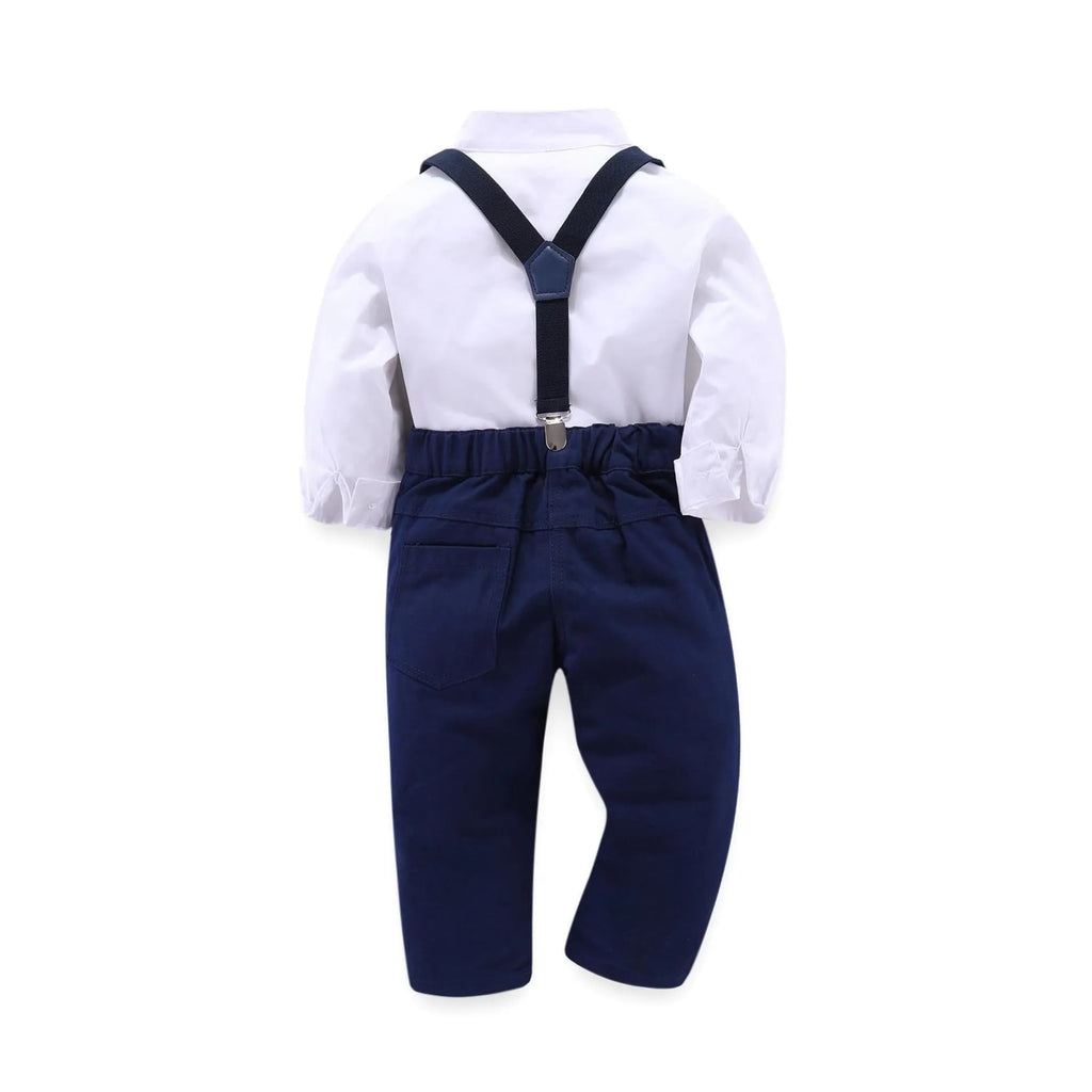 Blue boys' suit with jacket and trousers in regenerated cellulose fibre fabric for formal occasions