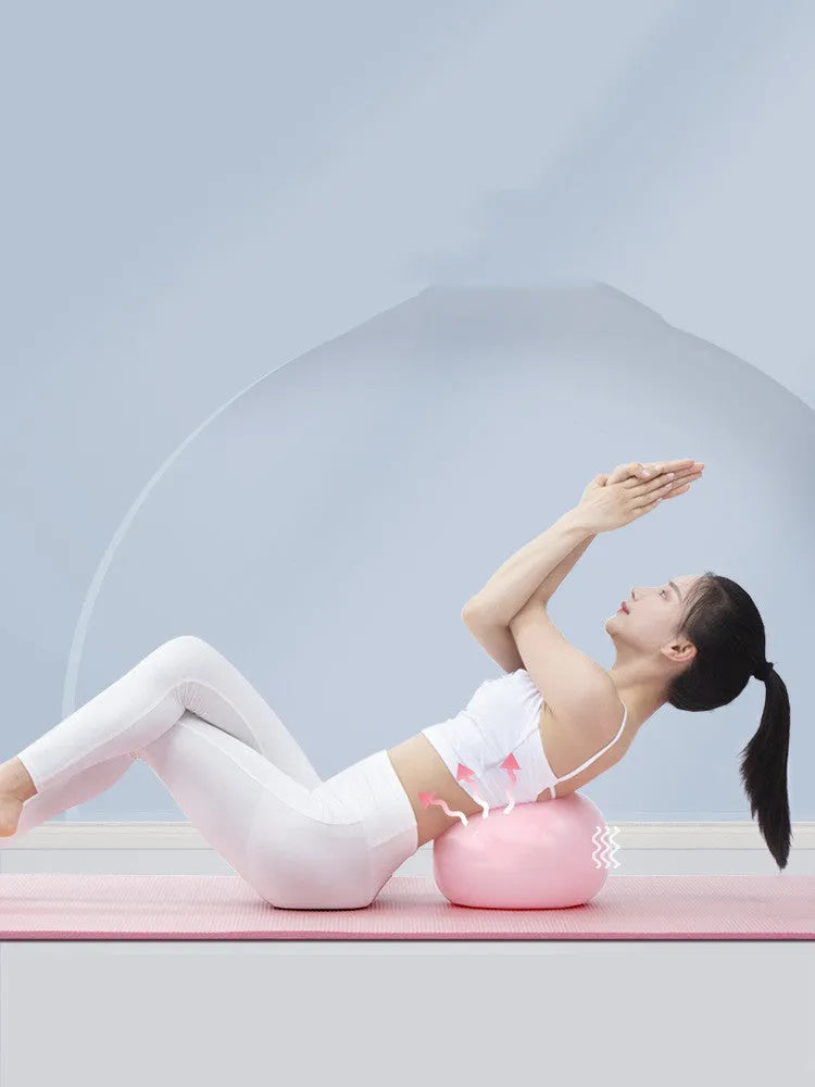 Ladies 25cm frosted Pilates hips ball in purple with blowing tube