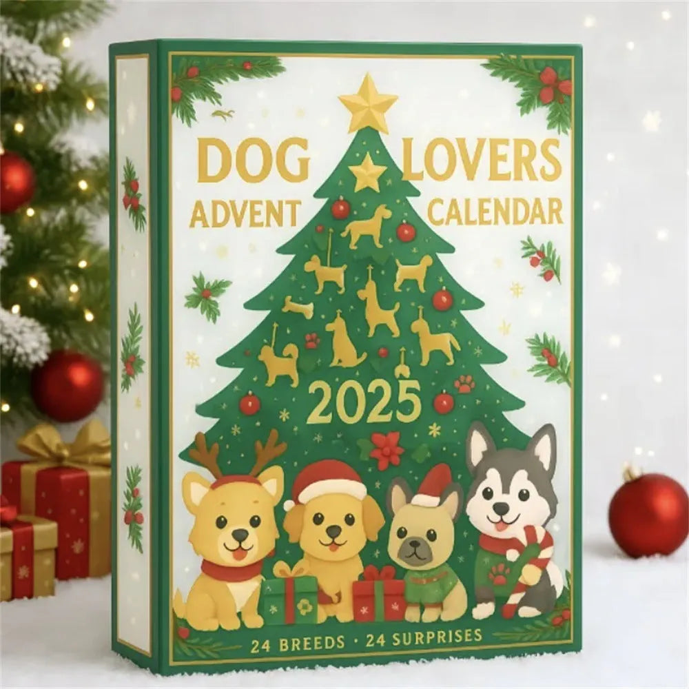 Acrylic carved countdown calendar blind box for dog lovers with plating colour finish and modern style